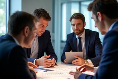 Team discussing custom training options with a consultant